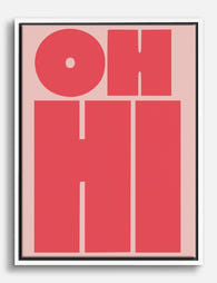 Bold Pink Greeting Typography Canvas Print White