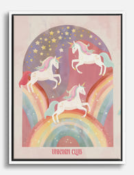 Magical Unicorn Rainbow Canvas Print White