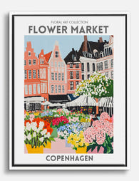 Copenhagen Floral Vibes Canvas Print White