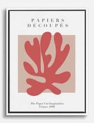 Matisse Red Paper Cut Canvas Print White