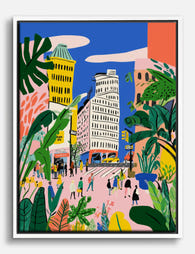 Urban Jungle NYC Vibes Canvas Print White