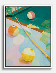 Playful Poolside Color Canvas Print White