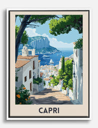 Capri Coastal Escape Canvas Print White