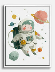 Little Astronaut Adventure Canvas Print White