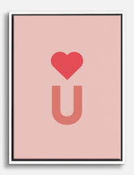 Heartfelt Minimal Love Canvas Print White