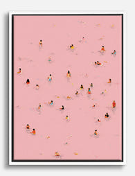 Pink Pool Day Canvas Print White