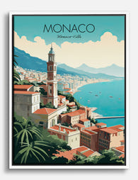 Monaco Riviera Escape Canvas Print White