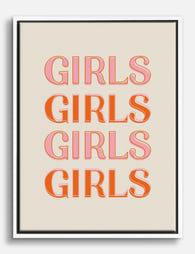Bold Girls Typography Canvas Print White