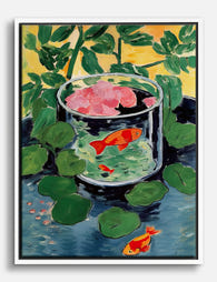 Matisse Goldfish Garden Canvas Print White
