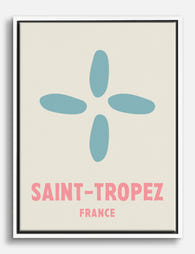 Saint Tropez Modern Poster Canvas Print White