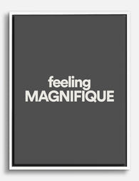 Magnifique Mood Typography Canvas Print - White