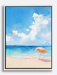 Summer Shoreline Bliss Canvas Print - White