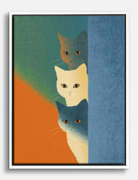 Curious Trio Canvas Print - White