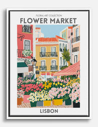 Lisbon Floral Escape Canvas Print White