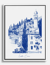 Lake Como Serenity Canvas Print White