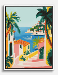 Amalfi Coast Colorway Canvas Print White