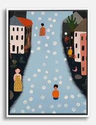 Canal Walks in Amsterdam Canvas Print White