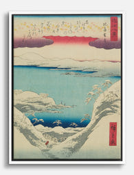 Tranquil Shoreline by Hiroshige Canvas Print White