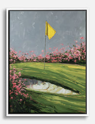 Springtime Golf Greens Canvas Print White