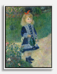 Girl with a Watering Can by Renoir Canvas Print White