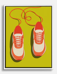 Bold Coral Sneakers Pop Canvas Print White