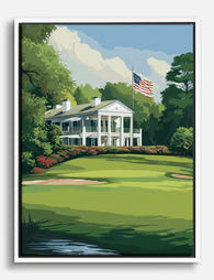Augusta Clubhouse View Canvas Print White