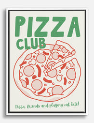 Pizza Club Gathering Canvas Print White