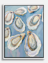 Pastel Oyster Shells Canvas Print - White