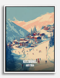 Kitzbühel Ski Village Canvas Print White