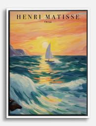 Matisse Ocean Sunrise Canvas Print White