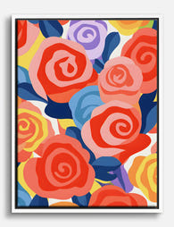 Bold Bloom Spiral Canvas Print - White