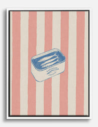 Sardine Tin Pop Canvas Print White
