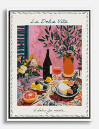 La Dolce Vita Table Scene Canvas Print White