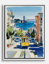 San Francisco Streetcar Vibes Canvas Print - White