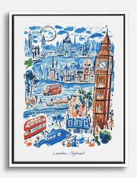 London Icons Sketch Canvas Print White