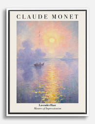 Monet Lavender Haze Sunrise Canvas Print White