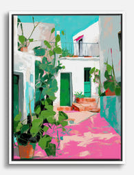 Sunlit Puglia Escape Canvas Print White