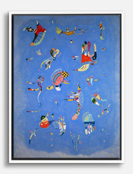 Kandinsky Sky Blue Canvas Print White