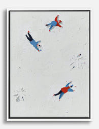 Winter Playtime Joy Canvas Print White