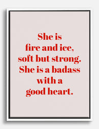 Fire & Ice Empowerment Canvas Print White