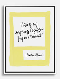 Monet Color Obsession Quote Canvas Print White