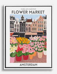 Amsterdam Blooms Canvas Print White