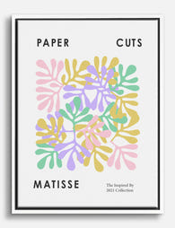 Matisse Inspired Paper Shapes Canvas Print White