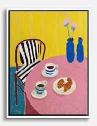 Sunny Breakfast Moment Canvas Print - White