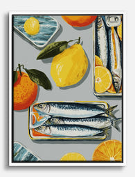 Sardine Citrus Pop Canvas Print White