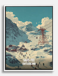 Swiss Alps Winter Escape Canvas Print White