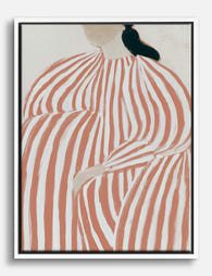 Striped Serenity Canvas Print - White