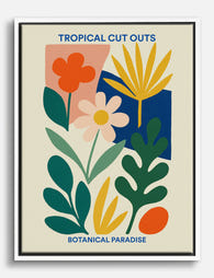 Botanical Tropical Joy Canvas Print White