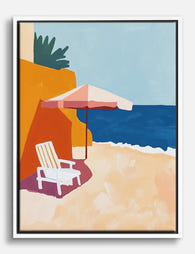 Sunlit Italian Seaside Canvas Print White