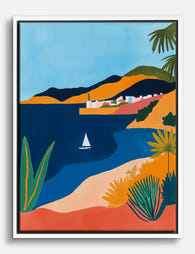 Italian Riviera Vista Canvas Print White